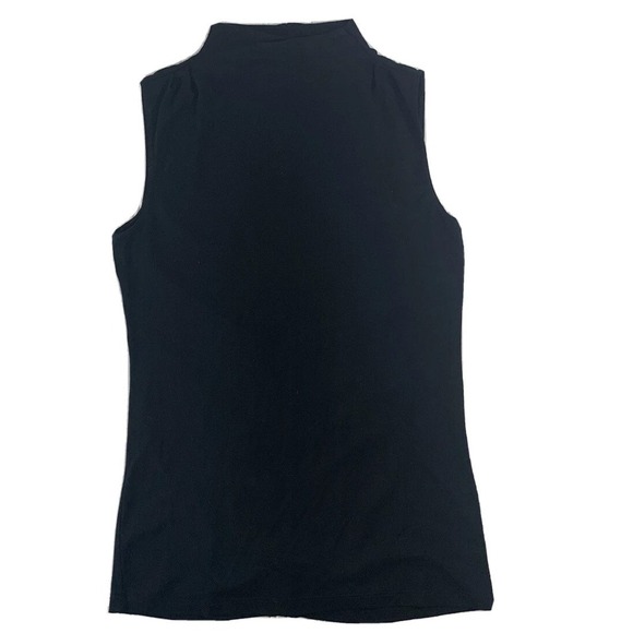 Donna Degnan Tops - Donna Degnan Mock Neck Top Womens S Black Ruched Back Sleeveless Minimalist